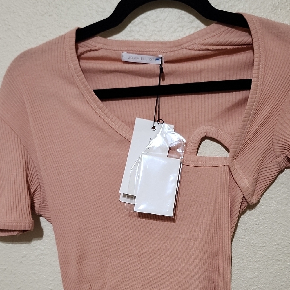 John Elliott Pink Fitted Short Sleeve Tee - Picture 3 of 10